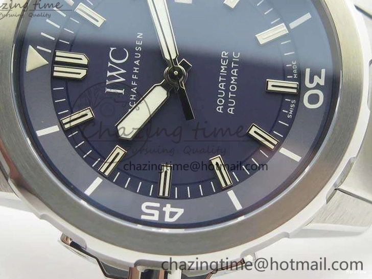 MIROTIME 0329 EasyMatch Aquatimer Automatic IW329004 V6F 1:1 Best Edition Blue Dial On SS Bracelet MIYOTA 7224